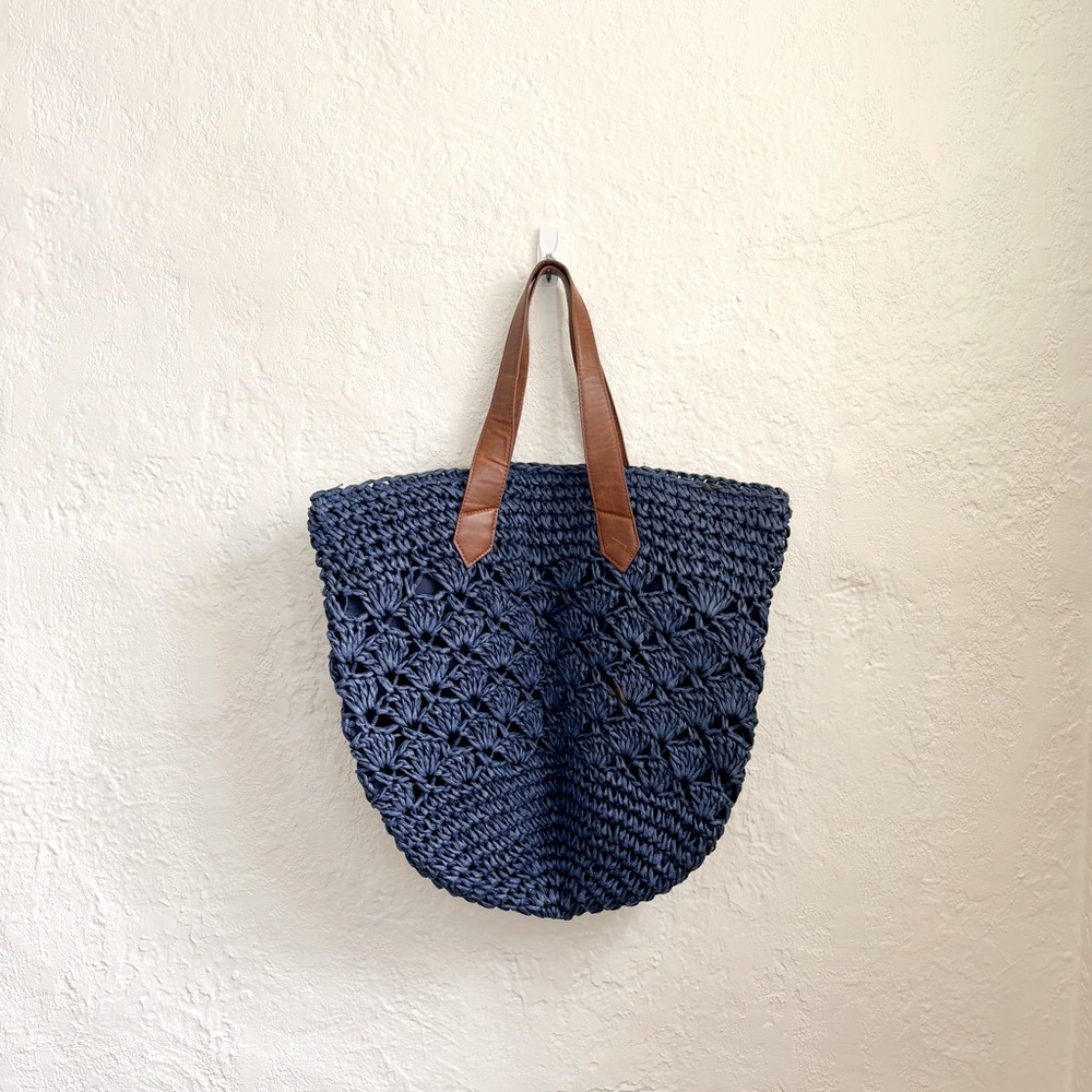 Blue Woven Tote